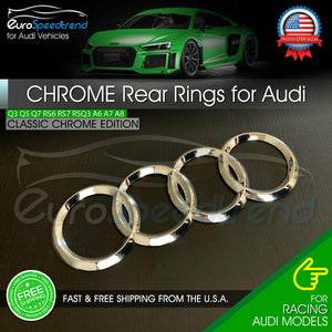 Audi Chrome Rings Trunk Liftgate Emblem Rear Logo Badge for Q3 Q5 SQ5 Q7 A6