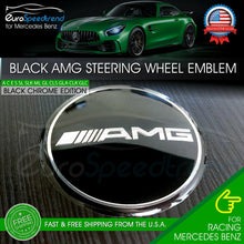 Load image into Gallery viewer, AMG Black Classic Steering Wheel Emblem Black Chrome 52mm 3D Interior Badge
