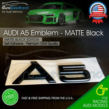 Load image into Gallery viewer, Audi A5 Matte Black Emblem 3D Rear Trunk Lid Badge OEM S Line Logo Nameplate
