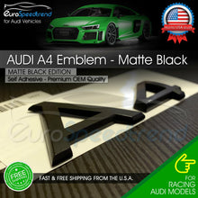 Load image into Gallery viewer, Audi A4 Matte Black Emblem 3D Rear Trunk Lid Badge OEM S Line Logo Nameplate
