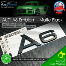 Load image into Gallery viewer, Audi A6 Matte Black Emblem 3D Rear Trunk Lid Badge OEM S Line Logo Nameplate

