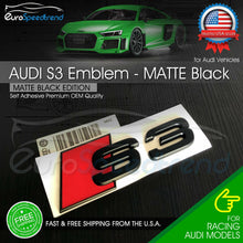 Load image into Gallery viewer, Audi S3 Matte Black Emblem 3D Badge Rear Trunk Lid for S Line Logo Nameplate OEM
