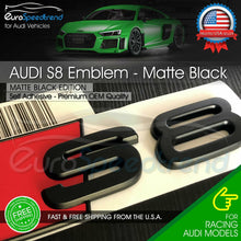 Load image into Gallery viewer, Audi S8 Emblem Matte Black 3D Rear Trunk Lid OEM Badge S Line Logo Nameplate A8
