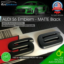 Load image into Gallery viewer, Audi S6 Matte Black Emblem 3D Badge Rear Trunk Lid for Audi S Line Logo A6 OEM
