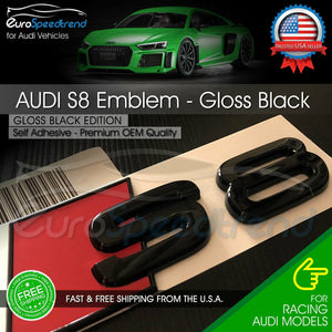 Audi S8 Emblem Gloss Black 3D Rear Trunk Lid OEM Badge S Line Logo Nameplate A8