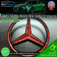 Load image into Gallery viewer, AMG Front Matte Black Star Emblem Cover Grille Badge Mercedes Benz A B C E GL ML
