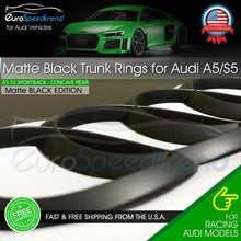 Load image into Gallery viewer, Audi S5 Concave Rings Matte Black A5 RS5 Rear Sportback Trunk Emblem Curve Badge
