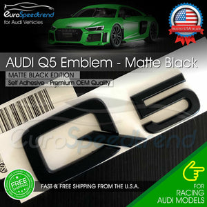 Audi Q5 Matte Black Emblem Rear Trunk Lid 3D Badge OEM S Line Logo Nameplate SQ5