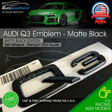 Load image into Gallery viewer, Audi Matte Black Q3 Rear Emblem 3D Trunk Lid Badge OEM S Line Logo Nameplate SQ3
