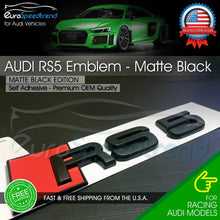 Load image into Gallery viewer, Audi RS5 Matte Black Emblem Rear Trunk Tailgate 3D Badge for Audi RS5 S5 Logo A5
