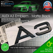 Load image into Gallery viewer, Audi A3 Matte Black Emblem Rear Trunk Lid 3D Badge for S Line Logo Nameplate OEM
