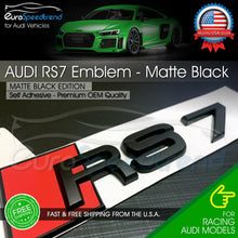 Load image into Gallery viewer, Audi RS7 Matte Black Emblem Rear Trunk Tailgate 3D Badge fit Audi RS7 A7 S7 Logo
