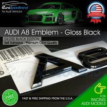 Load image into Gallery viewer, Audi A8 Gloss Black Emblem Rear Trunk Lid 3D Badge OEM S Line Logo Nameplate S8
