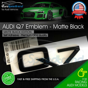 Audi Q7 Matte Black Emblem 3D Trunk Logo Badge Rear Tailgate Lid Nameplate SQ7