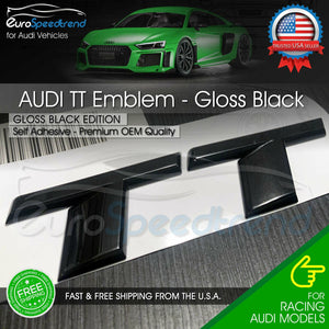 Audi TT Gloss Black Emblem 3D Rear Trunk Badge OEM Tail Lid S Line Logo 16+
