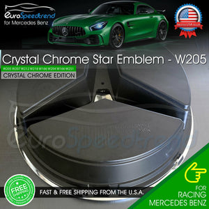 AMG Gloss Black Crystal Emblem Front Mirror Star fit Mercedes Benz W205 W204 C E