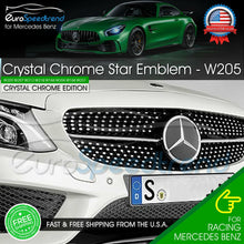 Load image into Gallery viewer, AMG Gloss Black Crystal Emblem Front Mirror Star fit Mercedes Benz W205 W204 C E

