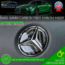 Load image into Gallery viewer, 44mm Emblem Carbon Fiber Insert Mercedes Benz Steering Wheel Center Logo AMG
