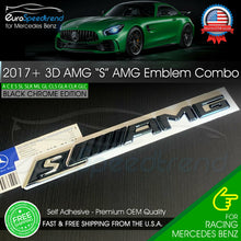 Load image into Gallery viewer, S AMG Emblem Gloss Black Chrome Mercedes Benz OEM 2017 Trunk Badge C63S E63S G63

