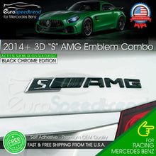 Load image into Gallery viewer, Mercedes S AMG Emblem Gloss Black Chrome Benz OEM 2014-16 Trunk Badge C63S E63S
