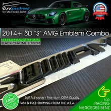 Load image into Gallery viewer, Mercedes S AMG Emblem Gloss Black Chrome Benz OEM 2014-16 Trunk Badge C63S E63S
