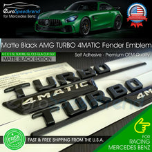 Load image into Gallery viewer, TURBO 4MATIC Emblem AMG 2017+ Mercedes Benz Side Fender Matte Black OEM 3D GLA45
