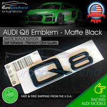 Load image into Gallery viewer, Audi Q8 Matte Black Emblem Rear Trunk Lid 3D Badge OEM S Line SQ8 Logo Nameplate
