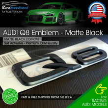 Load image into Gallery viewer, Audi Q8 Matte Black Emblem Rear Trunk Lid 3D Badge OEM S Line SQ8 Logo Nameplate

