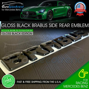 BRABUS Emblem Gloss Black Rear Trunk Lid 3D Badge AMG Mercedes Benz A C E G GL S
