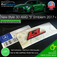 Load image into Gallery viewer, S AMG Emblem Red Black OEM Trunk Badge Mercedes Benz C63S E63S G63S S63S 2017
