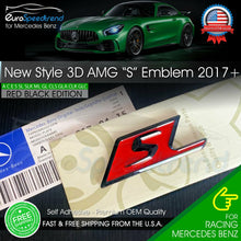 Load image into Gallery viewer, S AMG Emblem Red Black OEM Trunk Badge Mercedes Benz C63S E63S G63S S63S 2017
