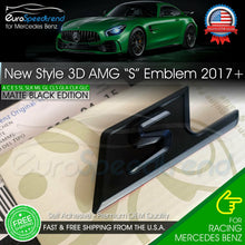 Load image into Gallery viewer, S AMG Emblem Matte Black OEM Trunk Badge Mercedes Benz C63S E63S G63S S63S 2017
