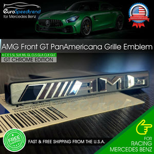 AMG Emblem GT PanAmericana Front Grille Chrome Badge Mercedes Benz C43 E43 GL63