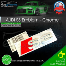 Load image into Gallery viewer, Audi S3 Emblem Chrome 3D Badge Rear Trunk Lid for S Line OEM Logo Nameplate A3
