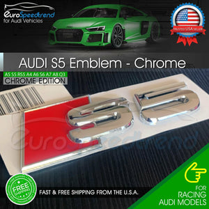Audi S5 Emblem Chrome 3D Badge Rear Trunk Lid for S Line OEM Logo Nameplate A5