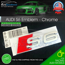 Load image into Gallery viewer, Audi S6 Emblem Chrome 3D Badge Rear Trunk Lid for S Line OEM Logo Nameplate A6
