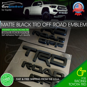 2x TRD OFF ROAD Emblem for 4Runner Left Right Matte Black Badge Kit 00016-89707