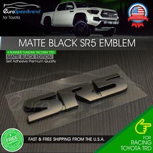 2x SR5 Emblem Matte Black for Toyota 4Runner TRD Tacoma Side Rear Tailgate Badge