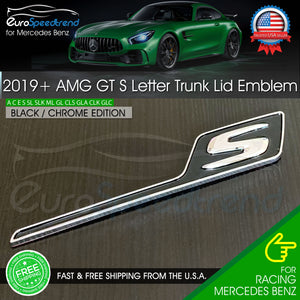 AMG GT S Letter Trunk Emblem Black Chrome 3D OE Badge 2020 C63S GT63S GLC63 Benz