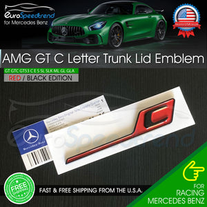 AMG GT C Letter Trunk Emblem GTC Red Black 3D OE Badge 2020 Mercedes-Benz OEM
