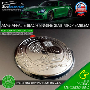 AMG Engine Start Stop Button Emblem Affalterbach Tree Aluminum 3D 37mm Benz C