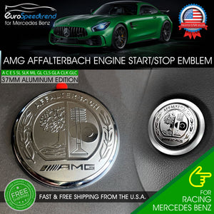 AMG Engine Start Stop Button Emblem Affalterbach Tree Aluminum 3D 37mm Benz C