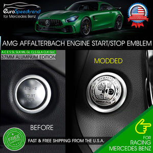AMG Engine Start Stop Button Emblem Affalterbach Tree Aluminum 3D 37mm Benz C
