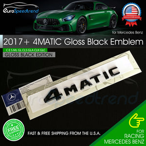 4MATIC Emblem Gloss Black 2017+ Trunk 3D Tailgate Lid OE Badge AMG Mercedes Mod