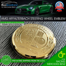 Load image into Gallery viewer, AMG Steering Wheel Affalterbach Tree Gold Emblem 3D Interior 52mm Badge Benz
