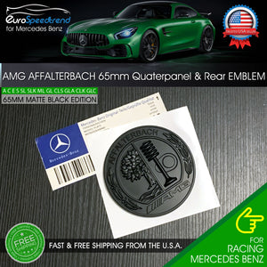 AMG Affalterbach Matte Black Emblem 3D Quarterpanel Side Trunk Badge Benz S65