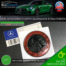 Load image into Gallery viewer, AMG Affalterbach Red Black Emblem 3D Quarterpanel Side Trunk Badge Benz S65 65mm
