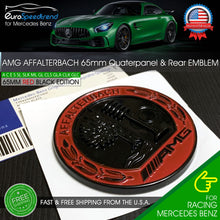 Load image into Gallery viewer, AMG Affalterbach Red Black Emblem 3D Quarterpanel Side Trunk Badge Benz S65 65mm
