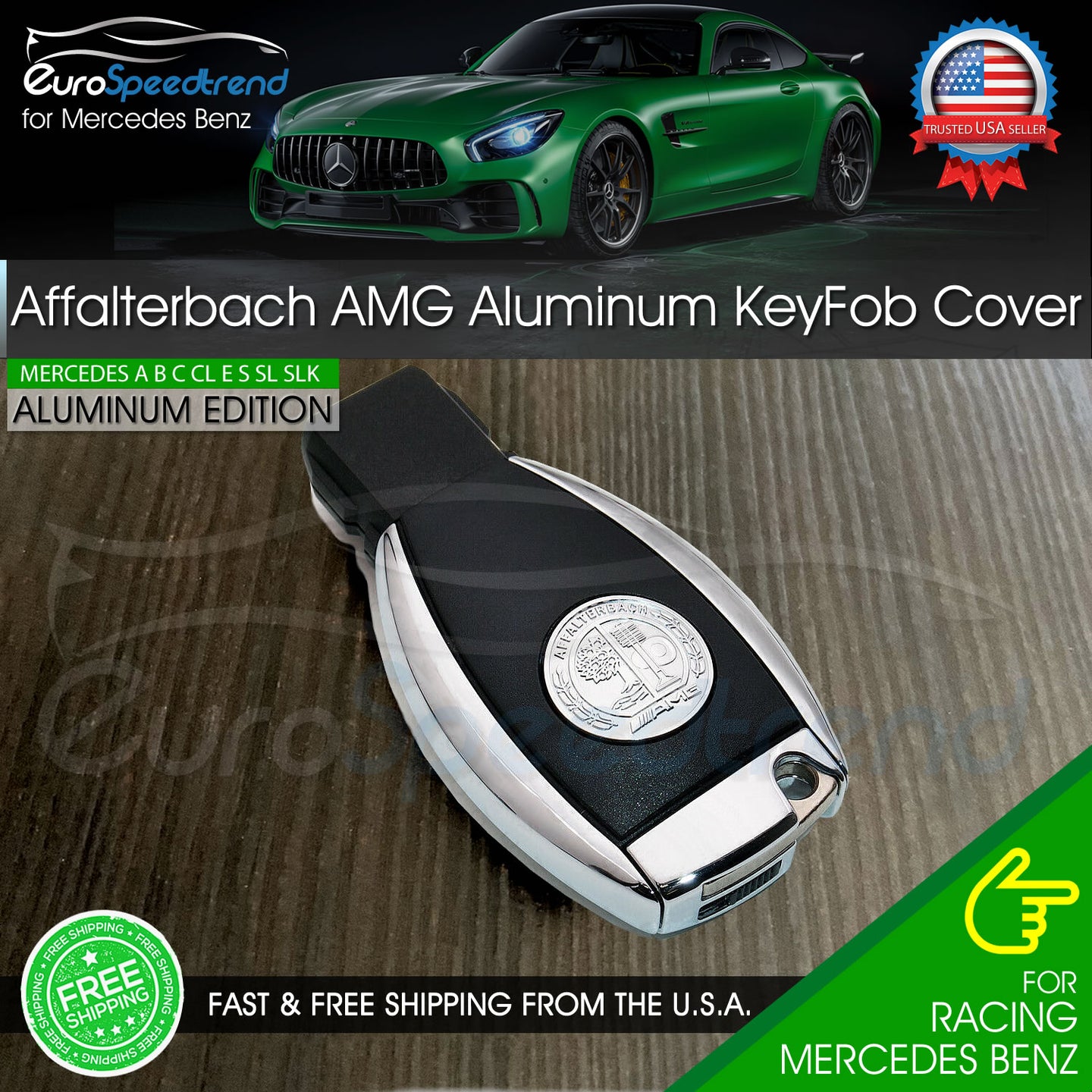 AMG Key Cover Emblem Remote Fob Affalterbach Apple Tree Aluminum Mercedes Benz