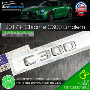 AMG C 300 Chrome Letter Emblem Trunk Rear Mercedes Benz W205 2017+ OEM W204